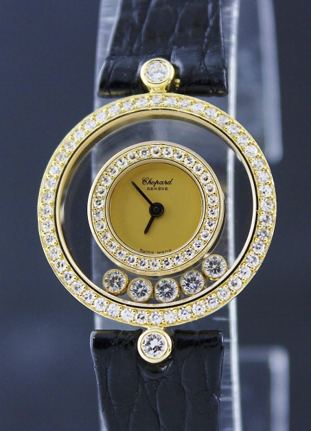 (image for) LIKE NEW Chopard 18K Solid Yellow Gold Happy Diamond Watch / 203957